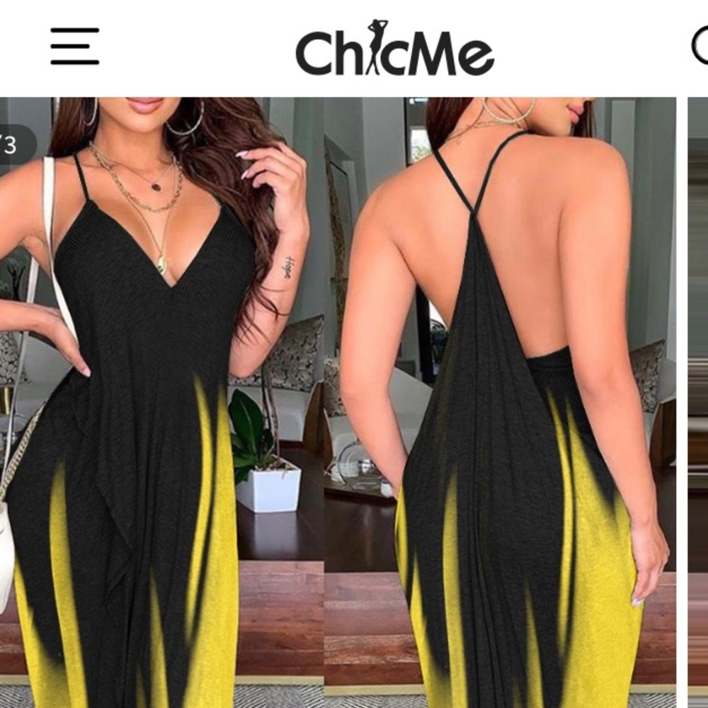 Brand New Boho style long dress. Backless V neck